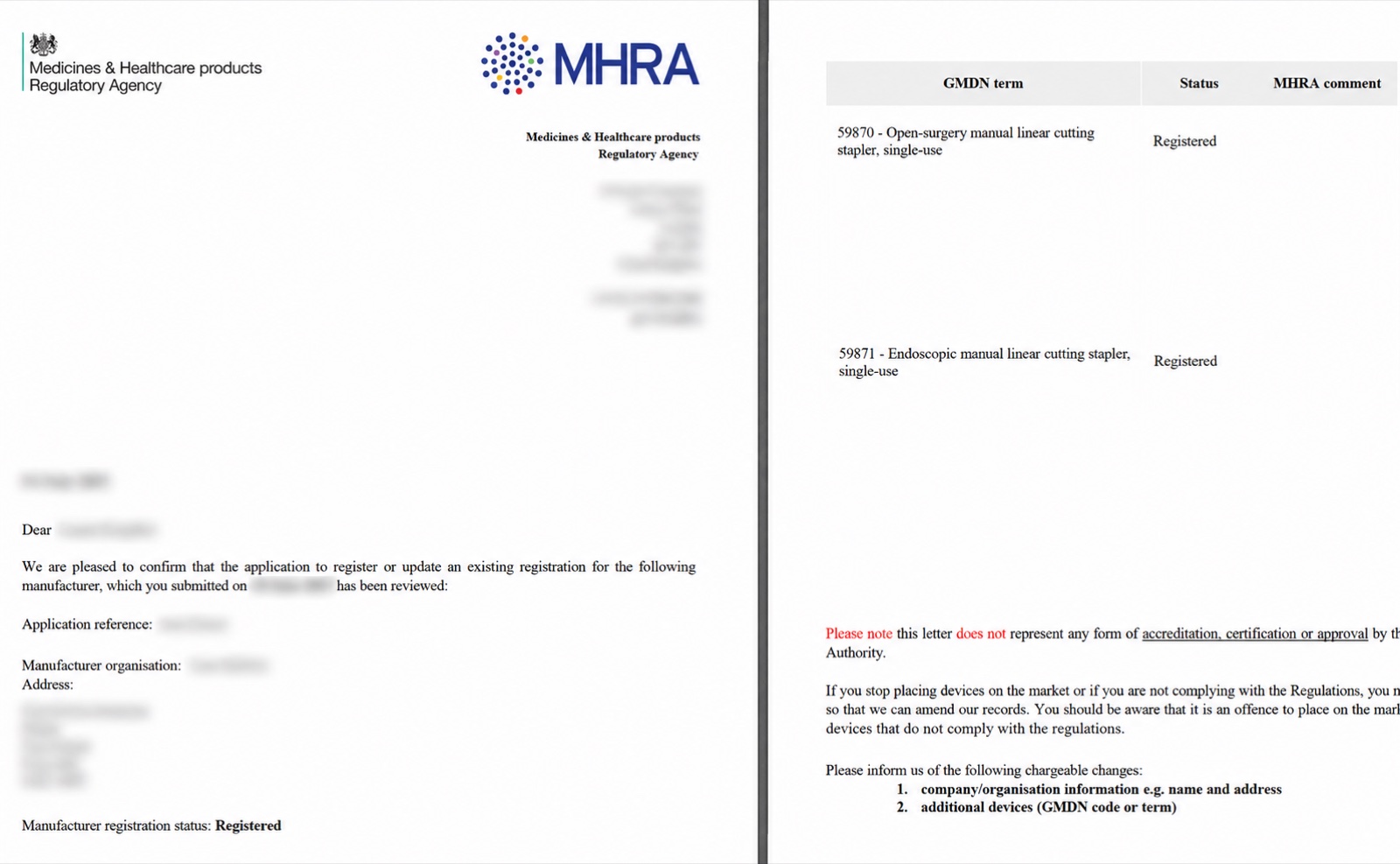 英国 MHRA 医疗器械项目资料（客户信息已匿名化）